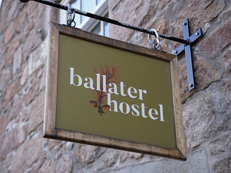 Ballater Hostel Sign