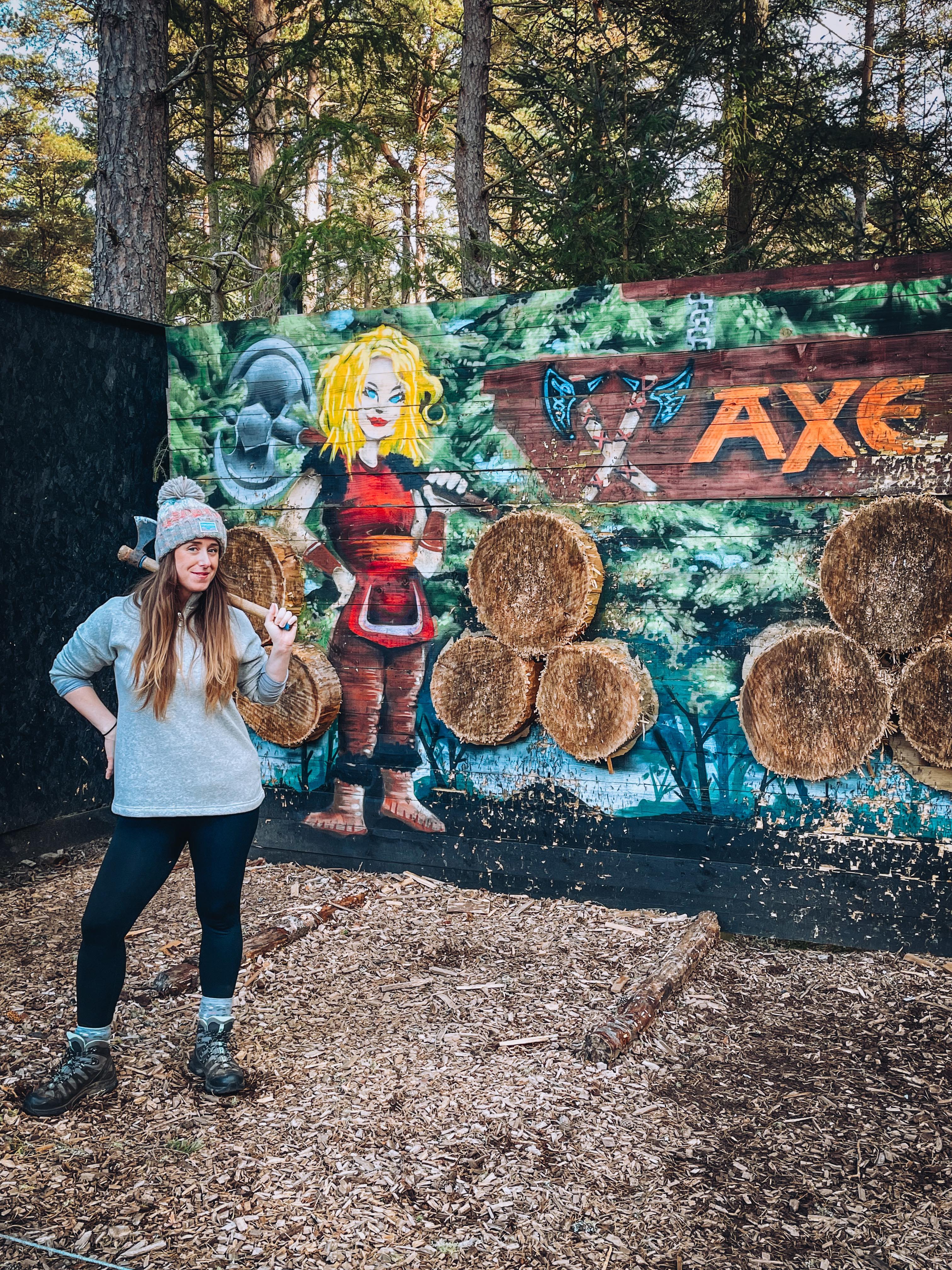 Kay At Wildwoodz Axe Throwing